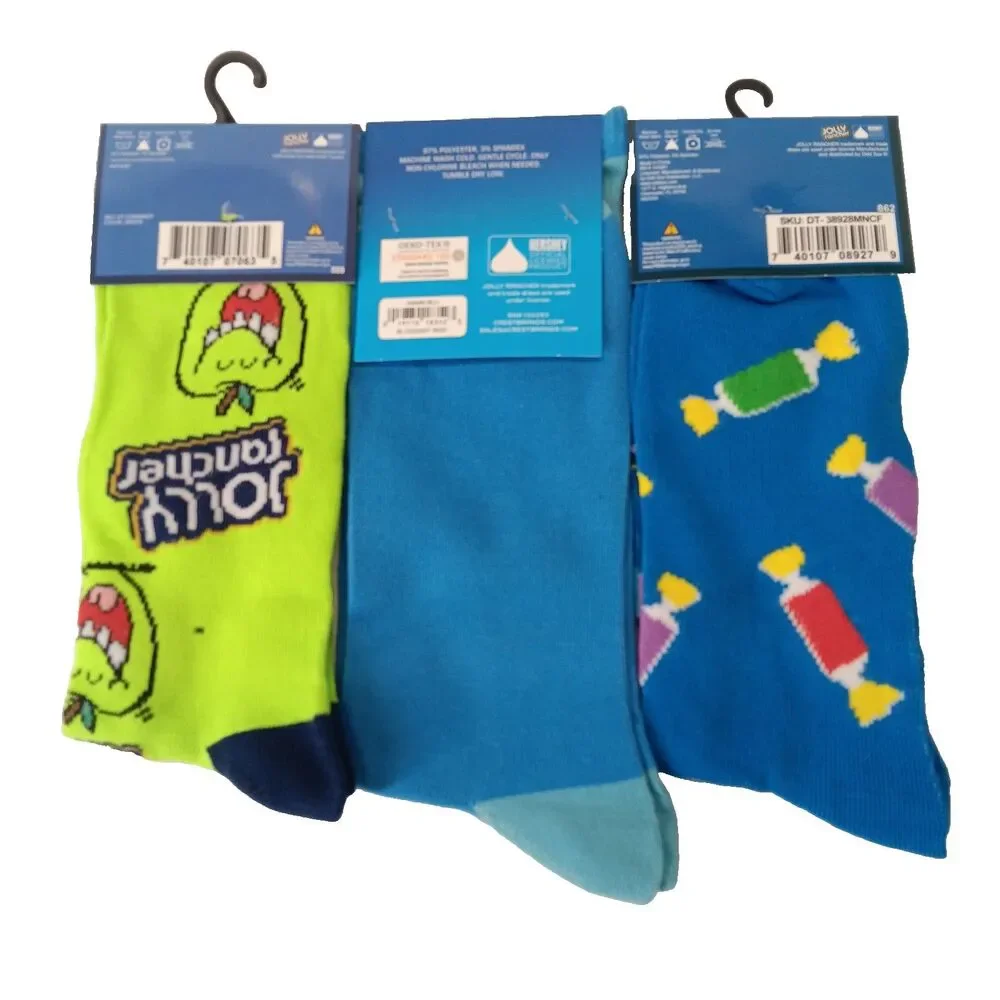 Jolly Rancher Candy Food Novelty 3 Pair Mens Adult Size 6-12 Crew Socks NWT
